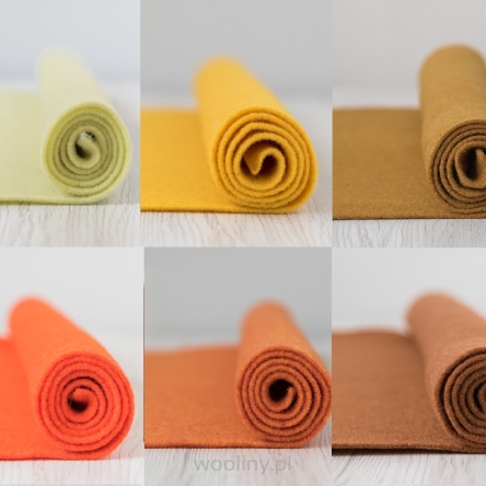 Filc wełniany 2mm Zestaw Jesienny 30x30cm 6 kolorów