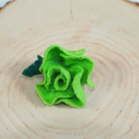 Damska broszka filcowa kwiat Zielony