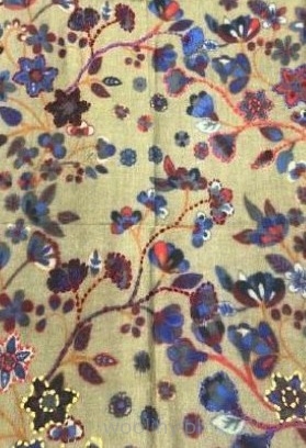 Damski szal kolorowy z wełny merino wyszywany w kwiaty