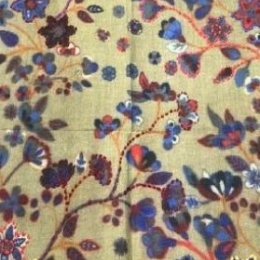 Damski szal kolorowy z wełny merino wyszywany w kwiaty