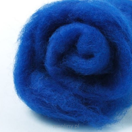Wełna merynos w błamie do filcowania SZAFIROWY 