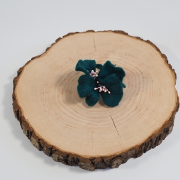 Damska broszka filcowa kwiat Morska zieleń