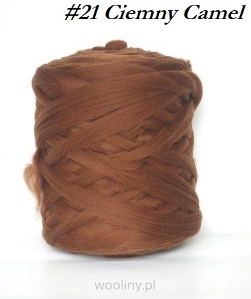 Wełna czesankowa do wyplatania koców 4,5kg CIEMNY CAMEL #21 