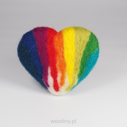 Seruszko serce filcowe do fotografii noworodkowej TĘCZA