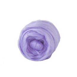 Jedwabna czesanka Tussah LAWENDA pastelowa