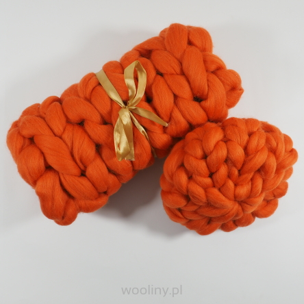 Kocyk czesankowy do sesji noworodkowej DOJRZAŁA POMARAŃCZA