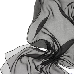 Szal jedwabny szyfon 3.5 do nuno filcowania CZARNY 180x55cm