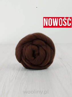 Wełna czesankowa 19mic KAKAOWY merynos australijski 