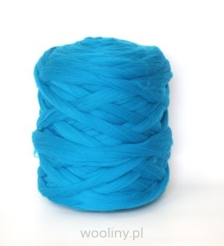 Wełna czesankowa TURKUSOWY #27 do filcowania i wyplatania koców