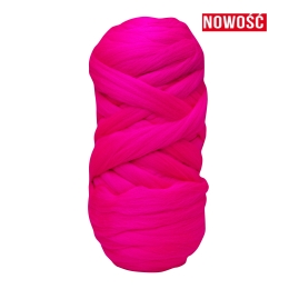 Wełna czesankowa RÓŻ NEONOWY #142 do filcowania i wyplatania koców