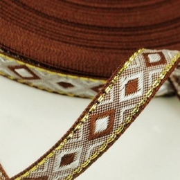 Tasiemka taśma żakardowa etno boho 10mm Braz