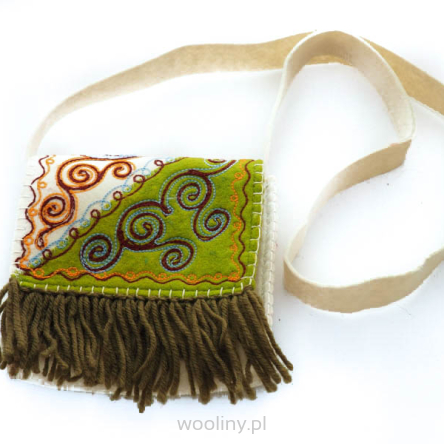 Torebeczka filcowa zieleń ecri