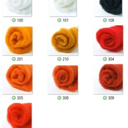 Wełna w błamie Zestaw HALLOWEEN 10 kolorów do filcowania