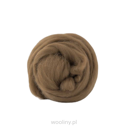 Wełna czesankowa 19mic ORZECH merynos australijski 