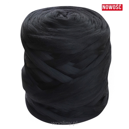 Wełna czesankowa 22-24mic CZARNY 4,5kg HURT wałek