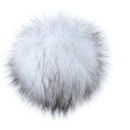 Pompon futrzany do czapki eko futro lis Kremowy z ciemnymi końcówkami