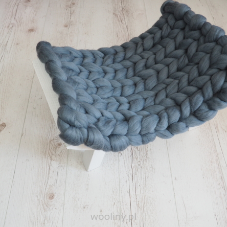 Kocyk czesankowy do sesji noworodkowej SZARY