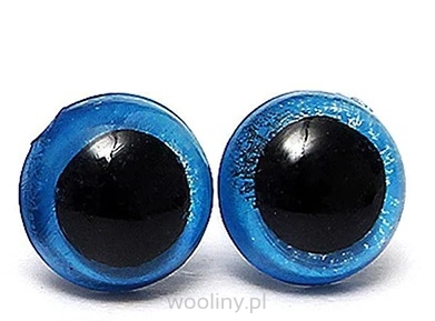 Bezpieczne oczka oczy plastykowe zaciskowe Niebieskie 8mm