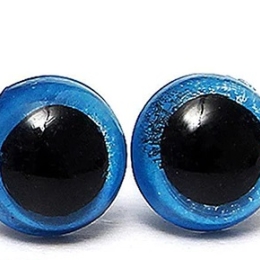 Bezpieczne oczka oczy plastykowe zaciskowe Niebieskie 8mm