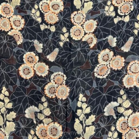 Damski szal kolorowy z wełny merino wyszywany w kwiaty