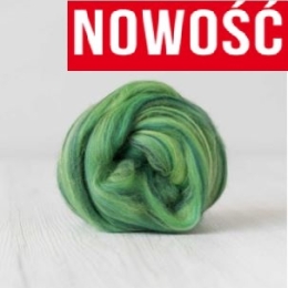 Wełna czesankowa 19mic MELANŻ ZIELONY merynos australijski