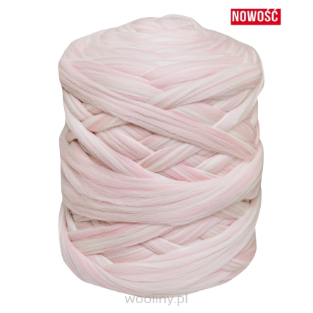 Wełna czesankowa 22-24mic TRUSKAWKOWO-ŚMIETANKOWA 4,5kg HURT