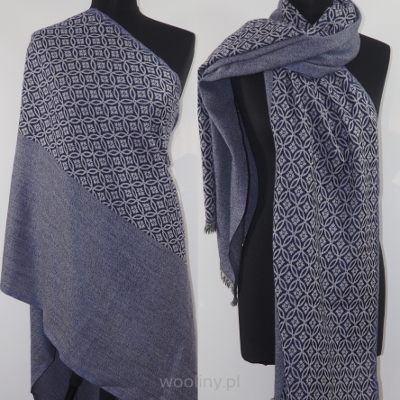 Damski męski szal z wełny z merynosów