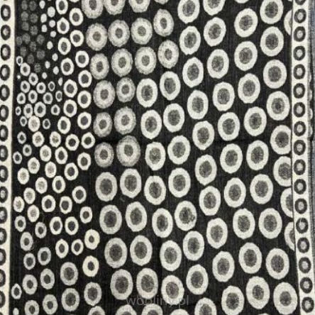 Damski męski szal z wełny merino Czarno biały w kuleczki