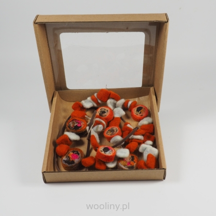 Filcowy koral naszyjnik Pomarańczowy melanż