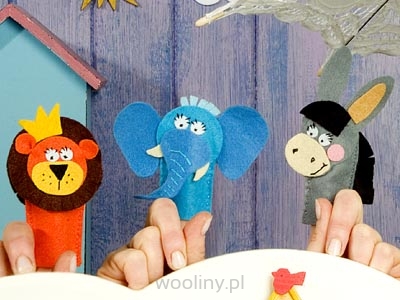 Zestaw Pacynki lew, słoń i osioł