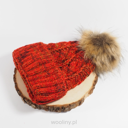 Ciepła czapka damska zimowa ALPAKA MELANŻ