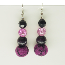 Kolczyk filcowy MIX-FIOLET LONG