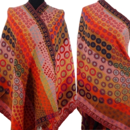 Damski wełniany szal merynosów Ognisty