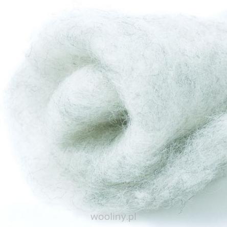 Wełna w błamie do filcowania MELANŻ BIAŁO SZARY