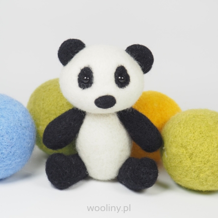 Panda filcowa z ruchomymi łapkami