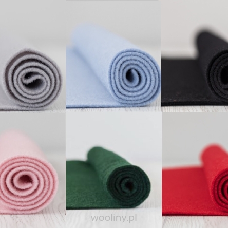 Filc wełniany 3mm Zestaw BASIC 30x30cm 6 kolorów
