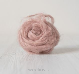 Czesanka lniana len barwiony BRUDNY RÓŻ