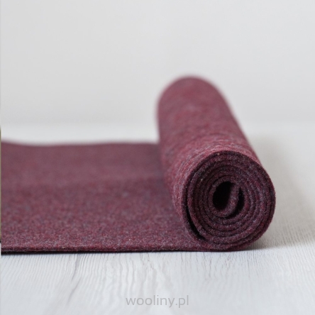 Filc wełniany 3mm MELANŻ BORDOWY 30x30cm dekoracyjny