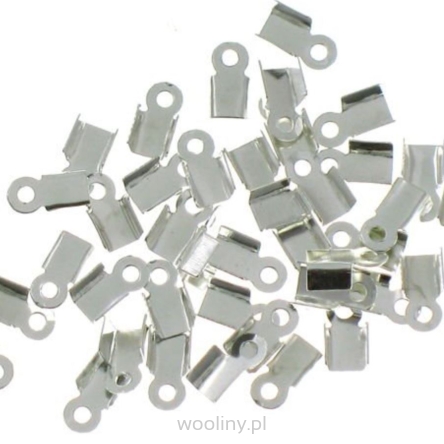  Uchwyt do sznurka lub linki w kolorze srebrnym 5x3 mm, 10 szt