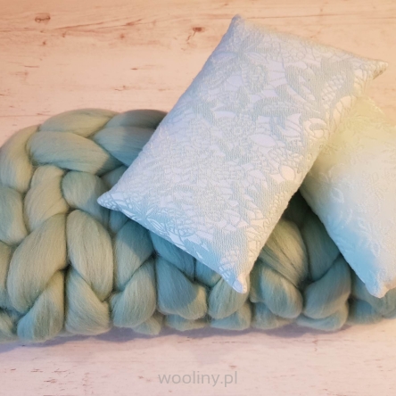 Kocyk czesankowy do sesji noworodkowej MIĘTA