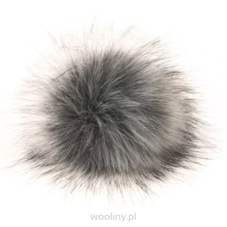 Pompon futrzany do czapki eko futro lis SREBRNY