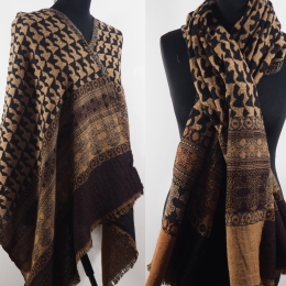 Damski szal wełniany merynosów etno boho