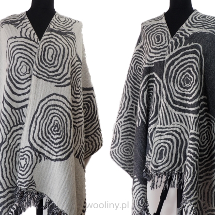 Damski szal z wełny merynosów dwustronny
