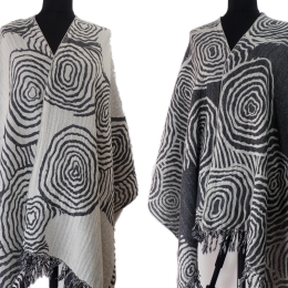 Damski szal z wełny merynosów dwustronny