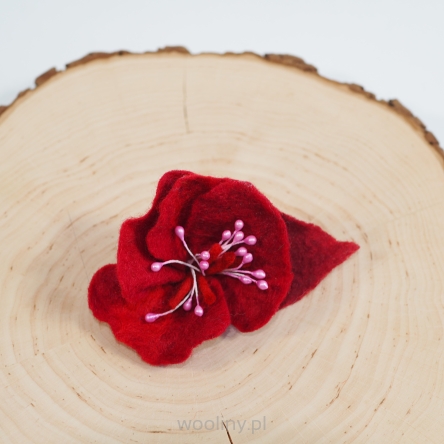 Broszka filcowa kwiat Japoński filcowa