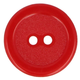 Guziki dwudziurkowe plastykowe 20 mm CZERWONY