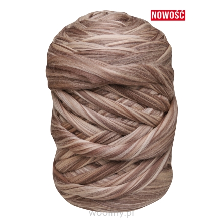 Wełna czesankowa 22-24mic MELANŻ BRĄZOWY 4,5kg HURT