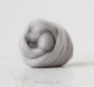 Alpaka czesankowa wełniana JASNA SZARA