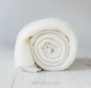 Filc igłowy prefilc wełniano-jedwabny do filcowania BIAŁY 19mic 50*120cm