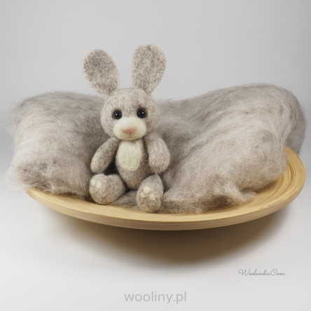 MELANŻ BIAŁO-BRĄZOWA Chmurka wełniana do wypełnienia koszy do sesji noworodkowej